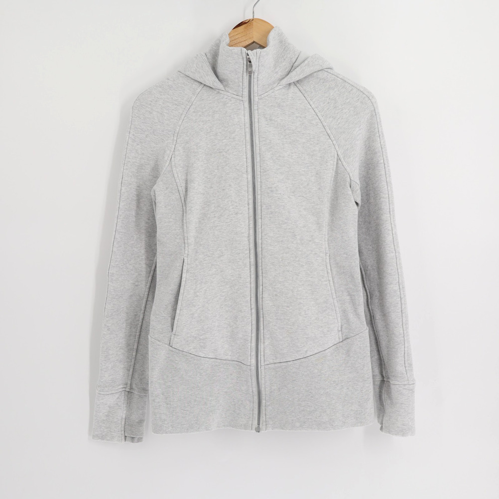 Lululemon Heathered Light Grey Radiant Hoodie Full Zip Size S